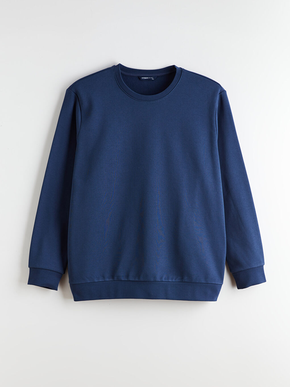 İndigo Büyük Beden Bisiklet Yaka Erkek Sweatshirt-4