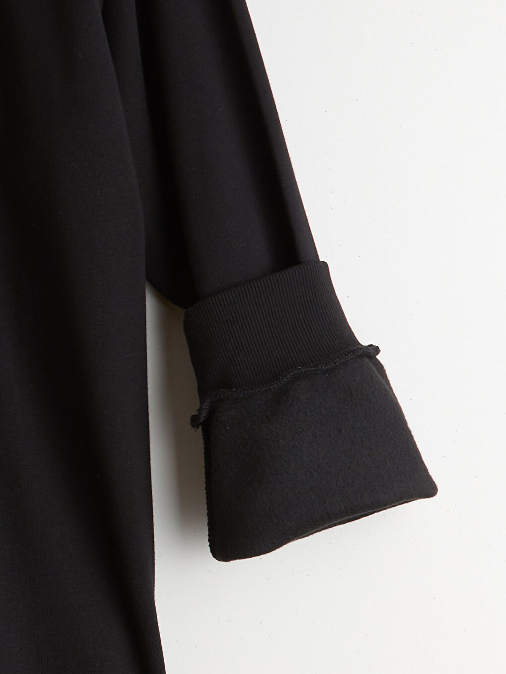 Siyah Büyük Beden Dik Yaka Erkek Sweatshirt-6