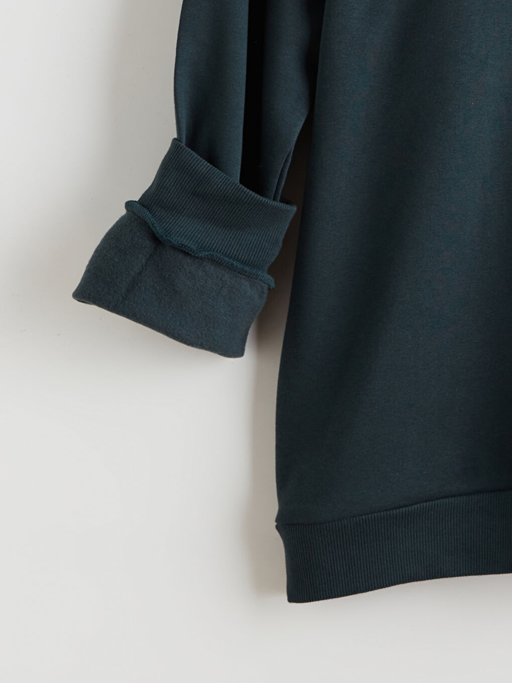 Petrol Büyük Beden Dik Yaka Erkek Sweatshirt-3