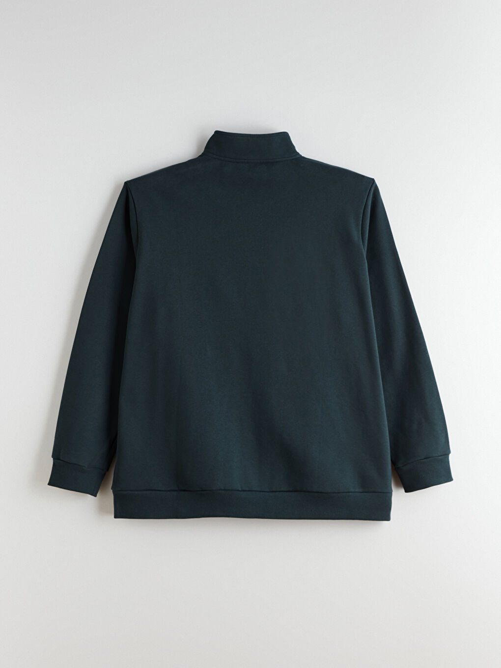 Petrol Büyük Beden Dik Yaka Erkek Sweatshirt-4