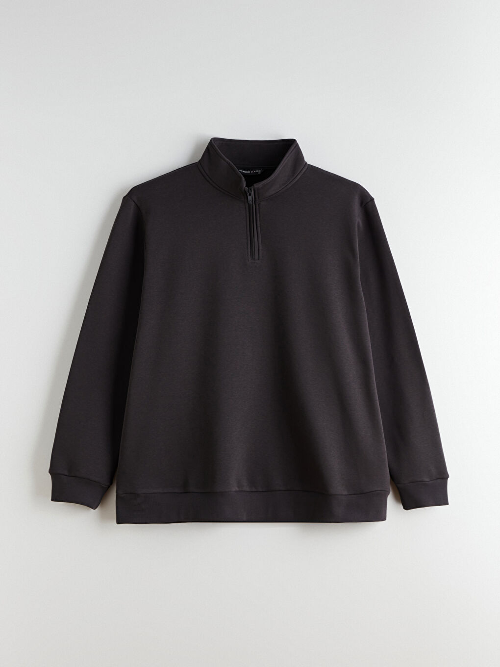 Antrasit Büyük Beden Dik Yaka Erkek Sweatshirt-4