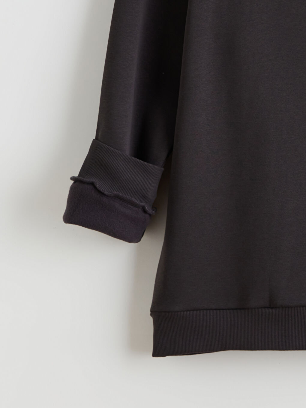 Antrasit Büyük Beden Dik Yaka Erkek Sweatshirt-5