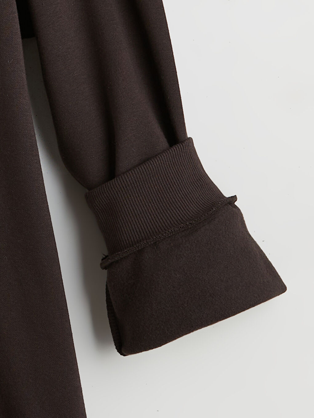 Kahverengi Büyük Beden Dik Yaka Erkek Sweatshirt-5