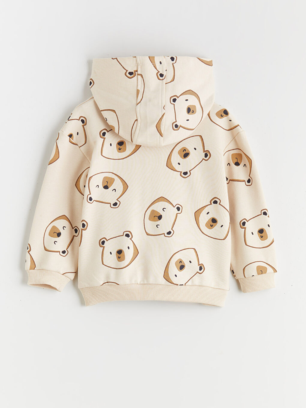 Ekru Ayıcık Baskılı Erkek Çocuk Hırka ve Pantolon-2