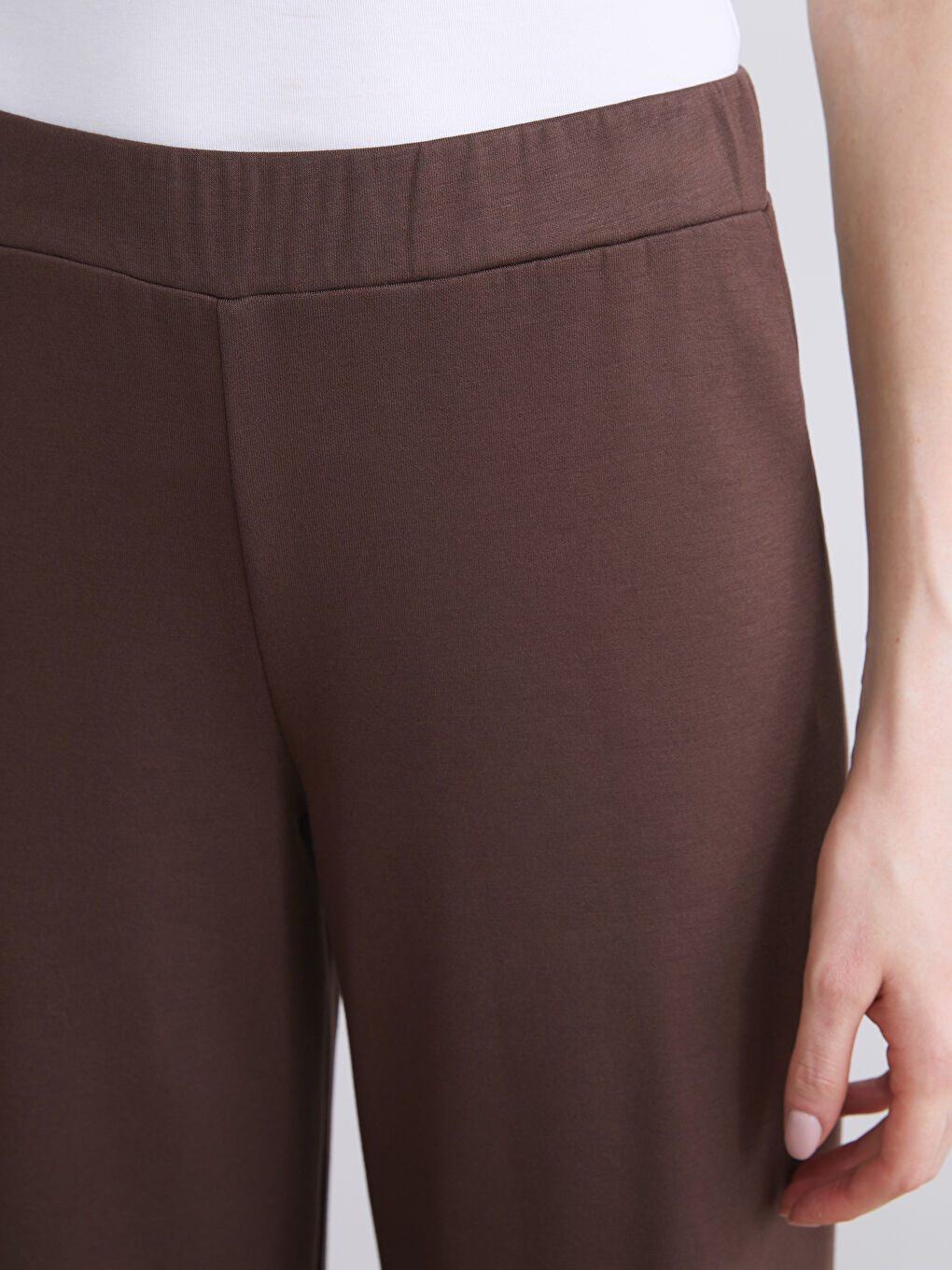 Kahverengi Beli Lastikli Kadın Kapri-2