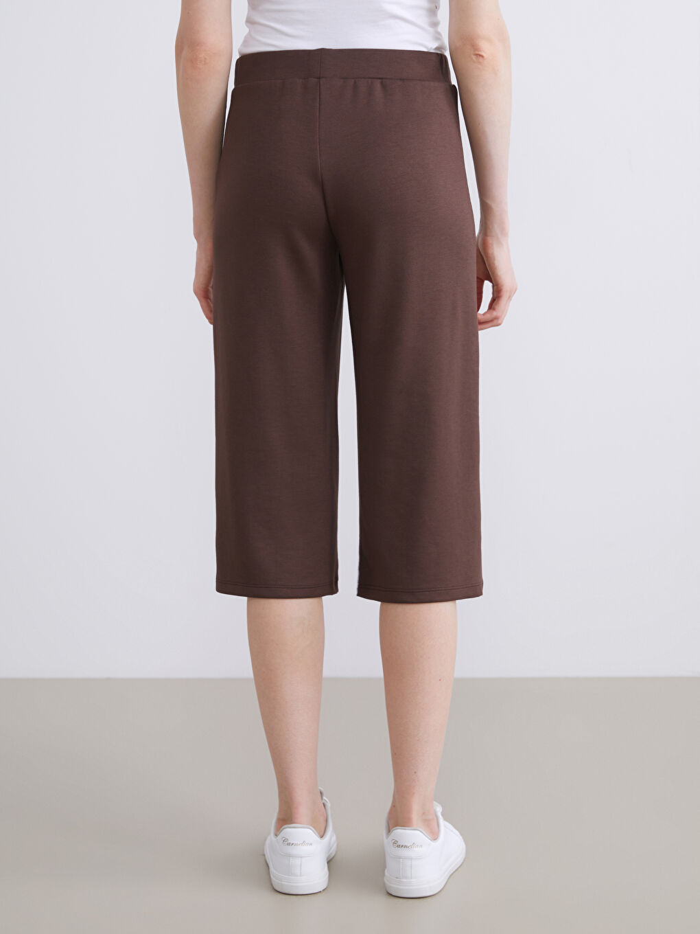 Kahverengi Beli Lastikli Kadın Kapri-3