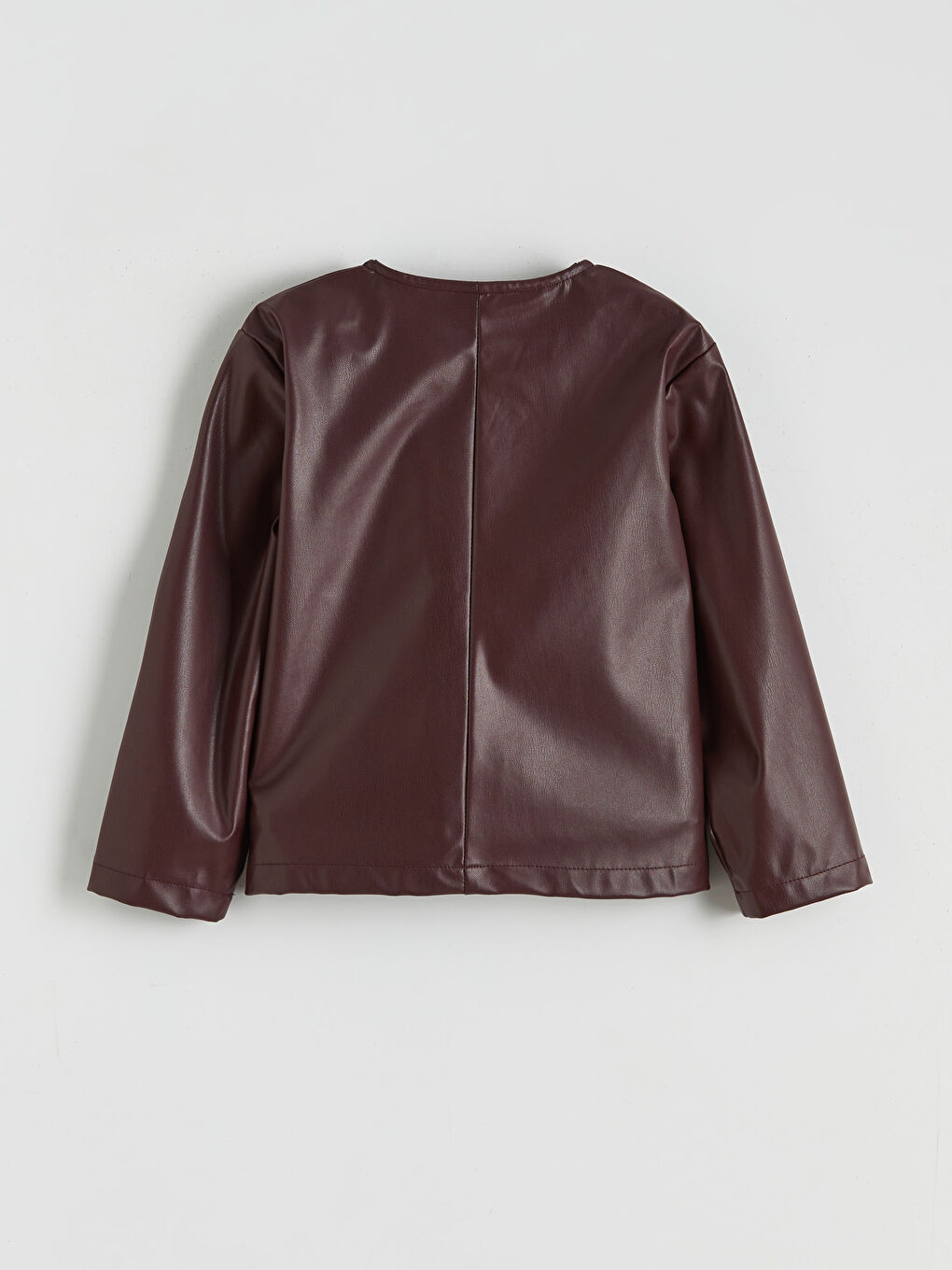 چاکەتی چەرمی ناسروشتی ره‌نگ شه‌رابی کچ-1