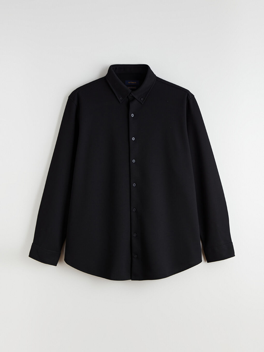 Siyah Büyük Beden Regular Fit Uzun Kollu Erkek Gömlek-5