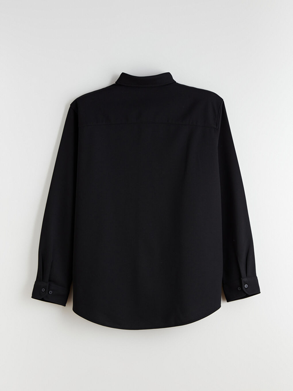 Siyah Büyük Beden Regular Fit Uzun Kollu Erkek Gömlek-6