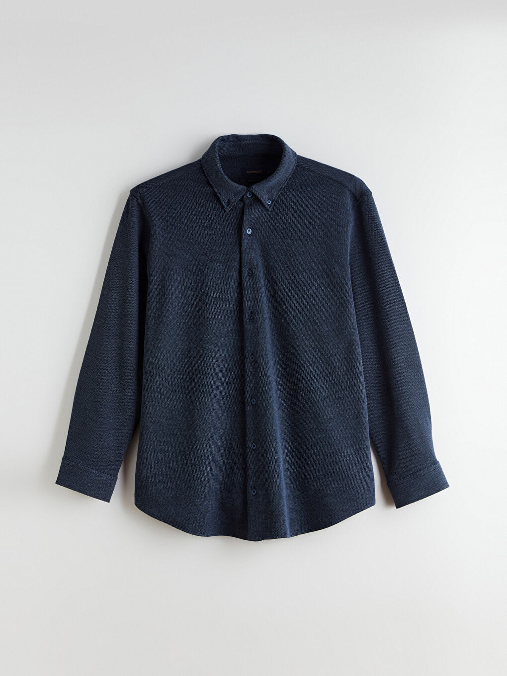 Lacivert Büyük Beden Regular Fit Uzun Kollu Erkek Gömlek-7