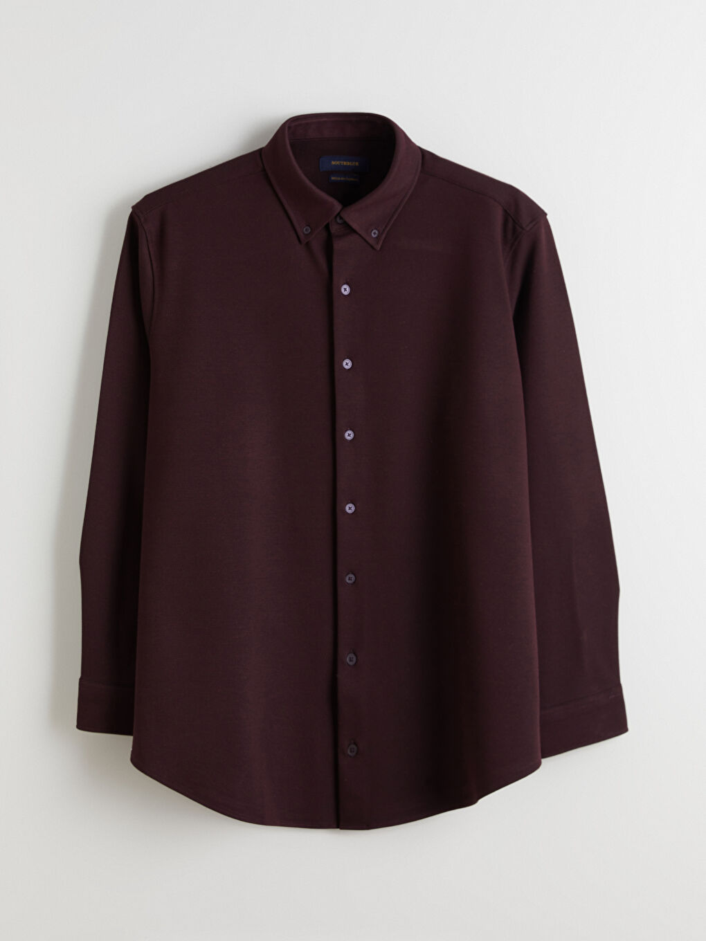 Bordo Büyük Beden Regular Fit Uzun Kollu Erkek Gömlek-4