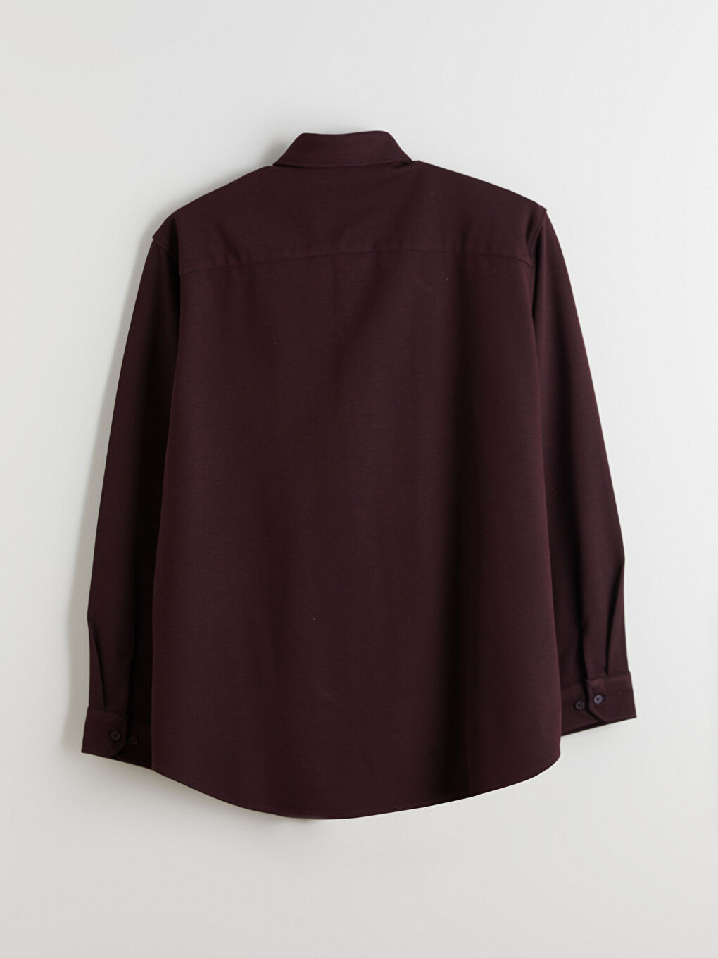 Bordo Büyük Beden Regular Fit Uzun Kollu Erkek Gömlek-5