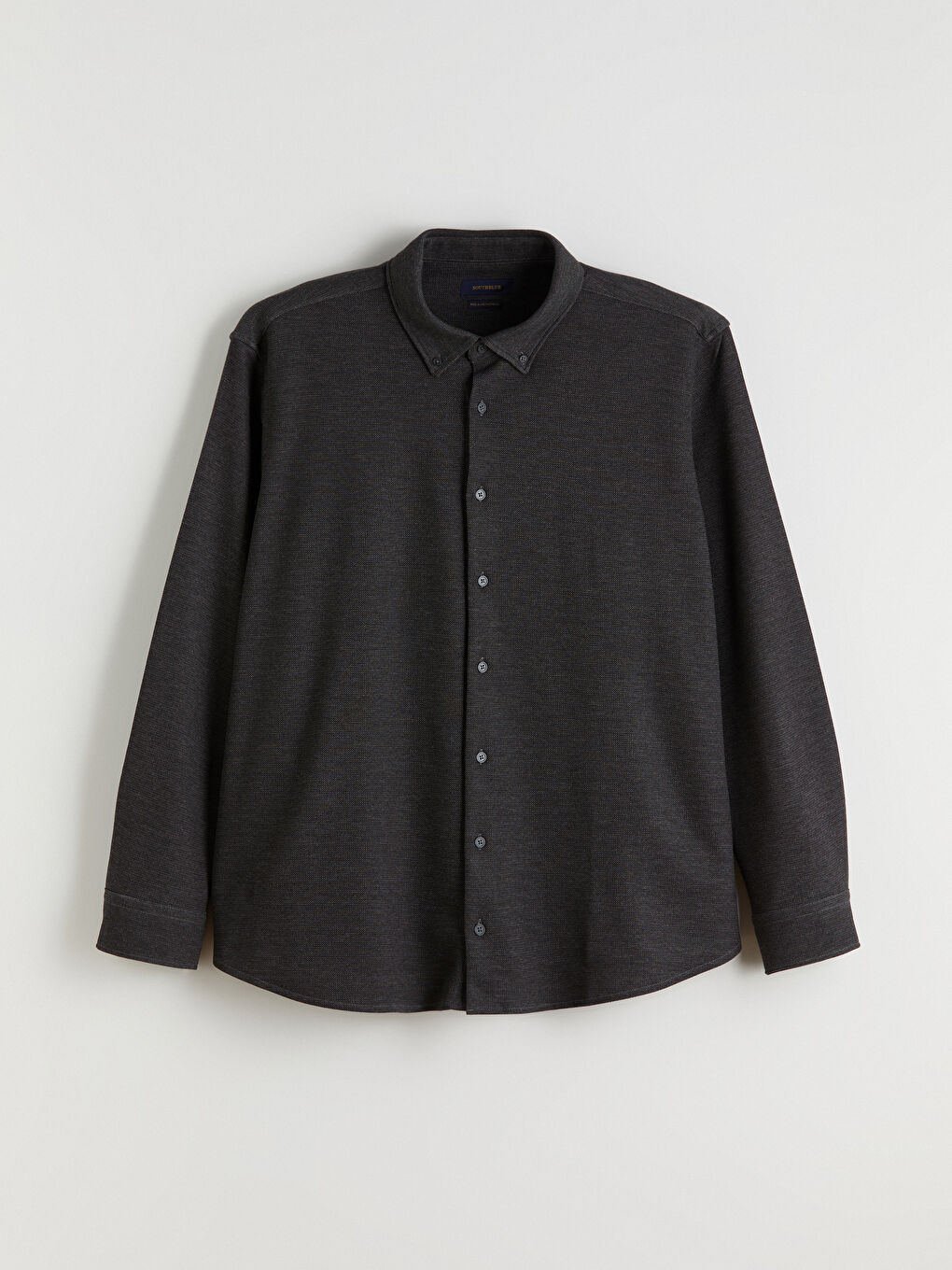 Antrasit Büyük Beden Regular Fit Uzun Kollu Erkek Gömlek-4