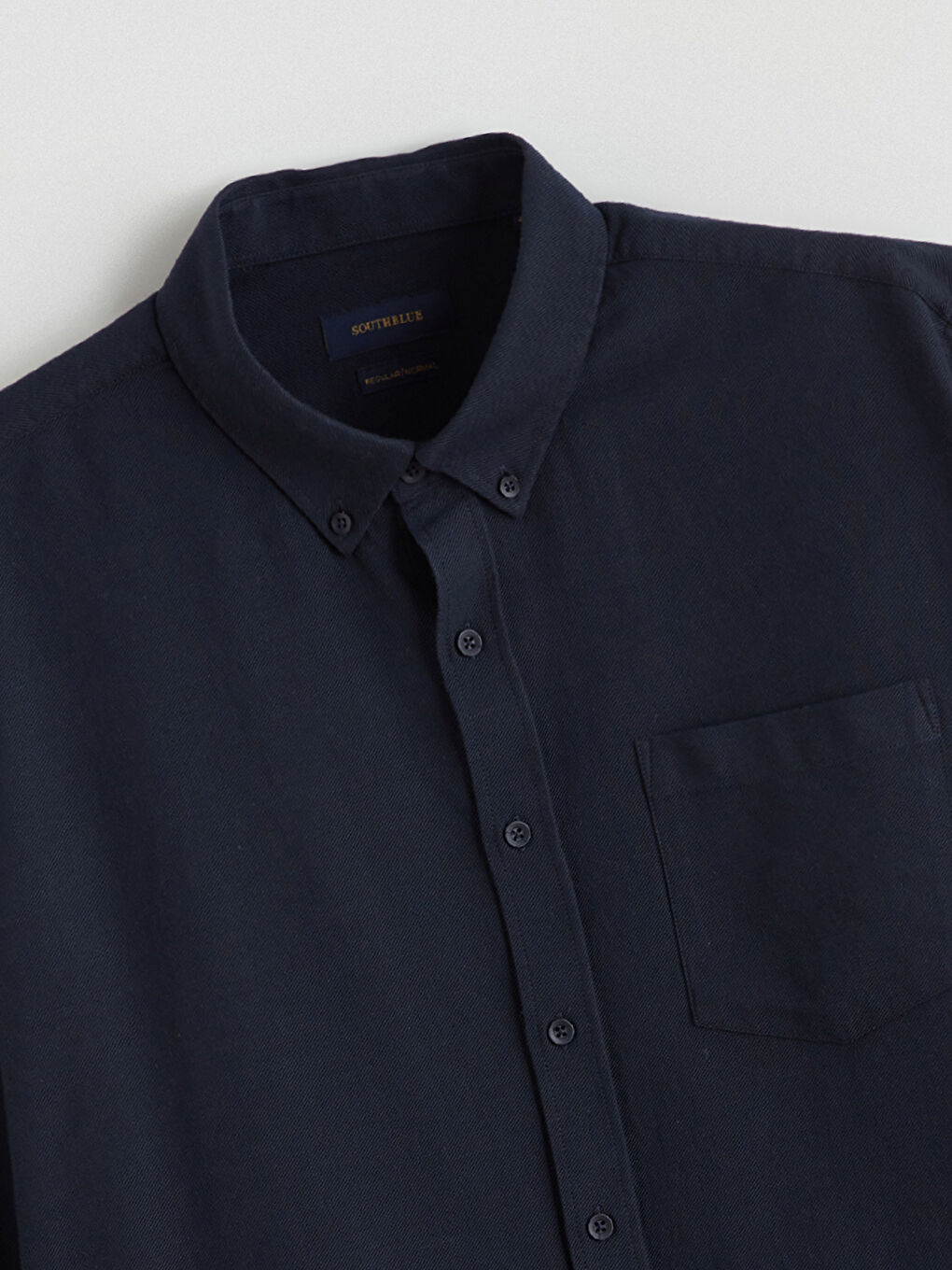 Lacivert Regular Fit Uzun Kollu Erkek Oduncu Gömlek-5