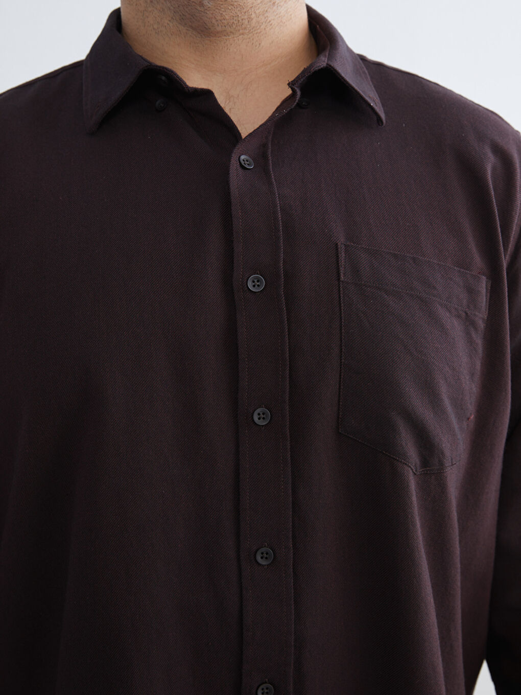 Mürdüm Regular Fit Uzun Kollu Erkek Oduncu Gömlek-2