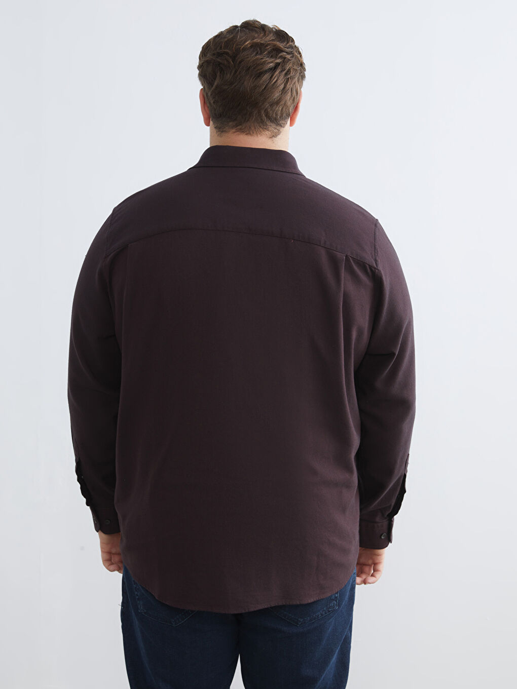 Mürdüm Regular Fit Uzun Kollu Erkek Oduncu Gömlek-3