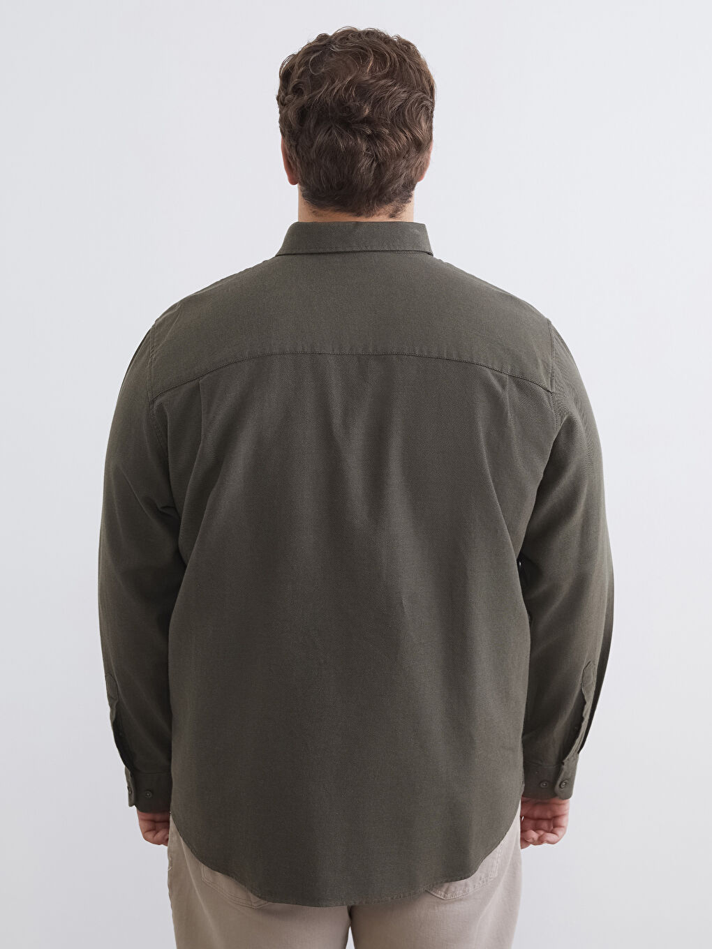 Haki Regular Fit Uzun Kollu Erkek Oduncu Gömlek-6