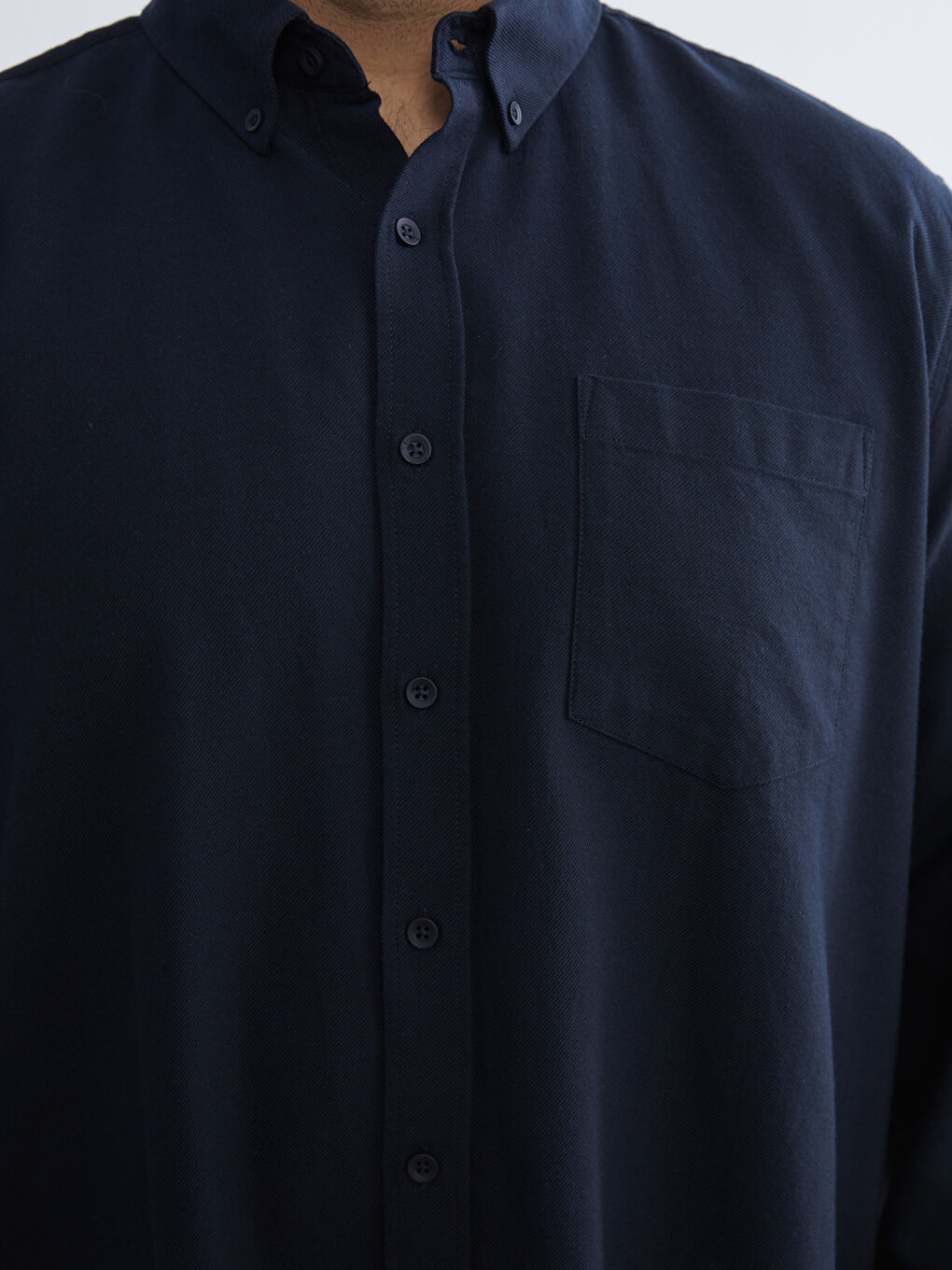 Lacivert Regular Fit Uzun Kollu Erkek Oduncu Gömlek-2