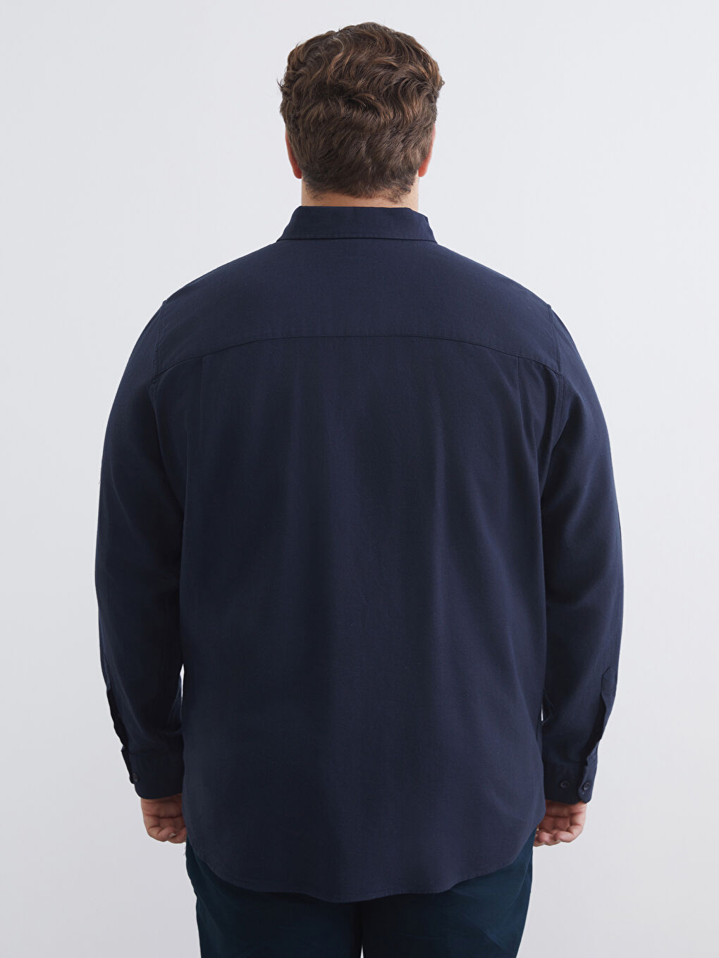 Lacivert Regular Fit Uzun Kollu Erkek Oduncu Gömlek-3