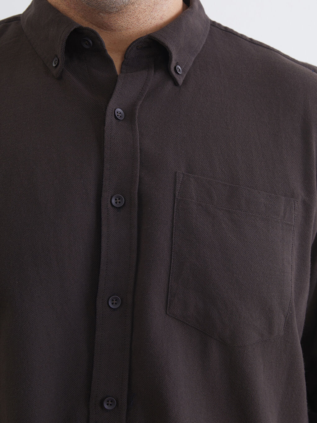 Kahverengi Regular Fit Uzun Kollu Erkek Oduncu Gömlek-2