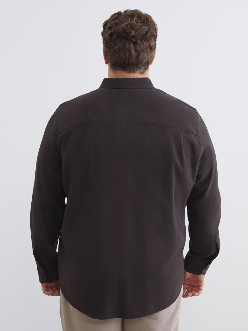 Kahverengi Regular Fit Uzun Kollu Erkek Oduncu Gömlek-3