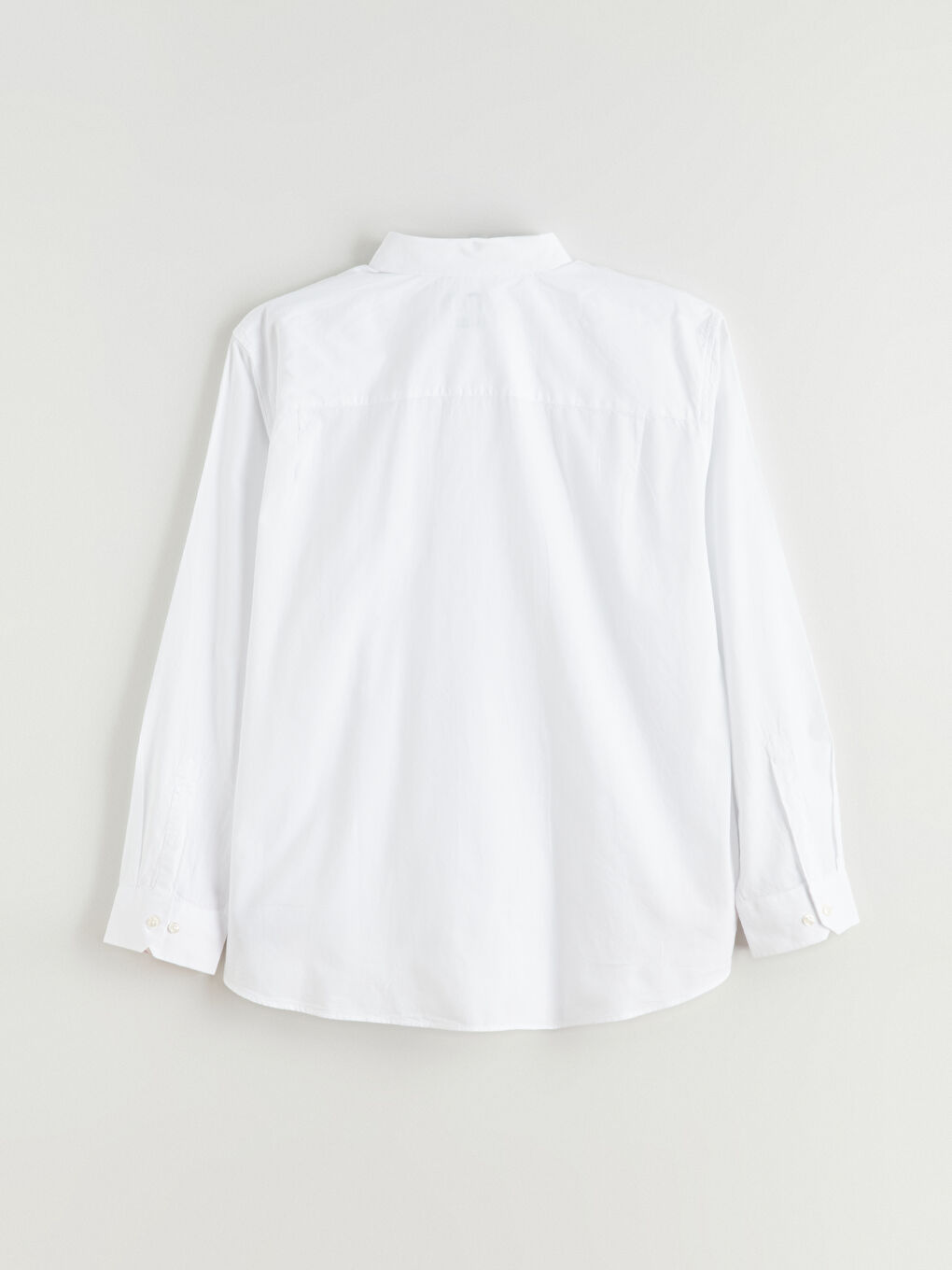 Beyaz Büyük Beden Regular Fit Uzun Kollu Armürlü Erkek Gömlek-5