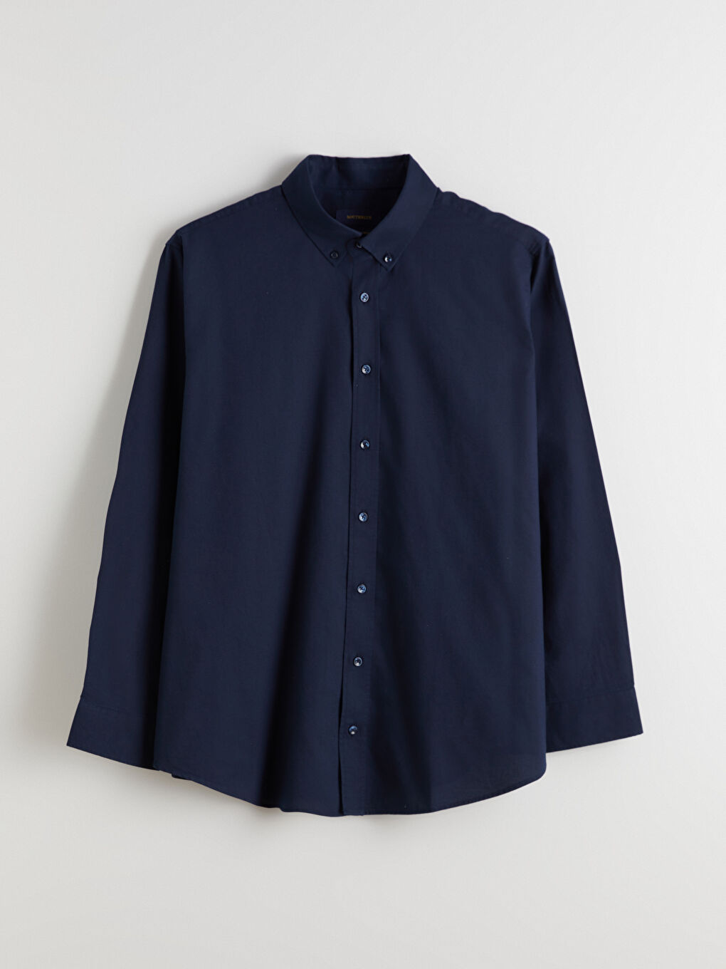 Lacivert Büyük Beden Regular Fit Uzun Kollu Armürlü Erkek Gömlek-4