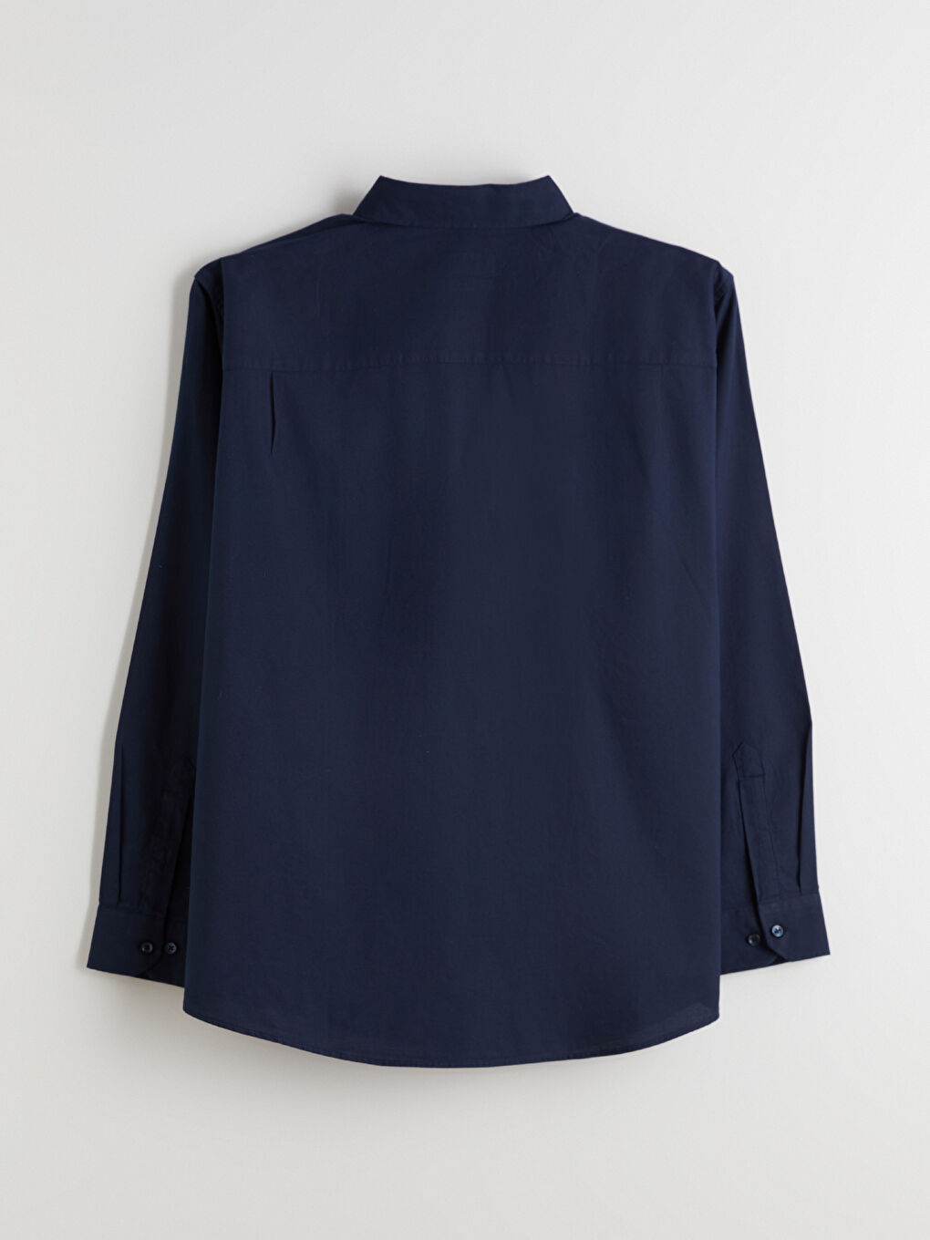 Lacivert Büyük Beden Regular Fit Uzun Kollu Armürlü Erkek Gömlek-5