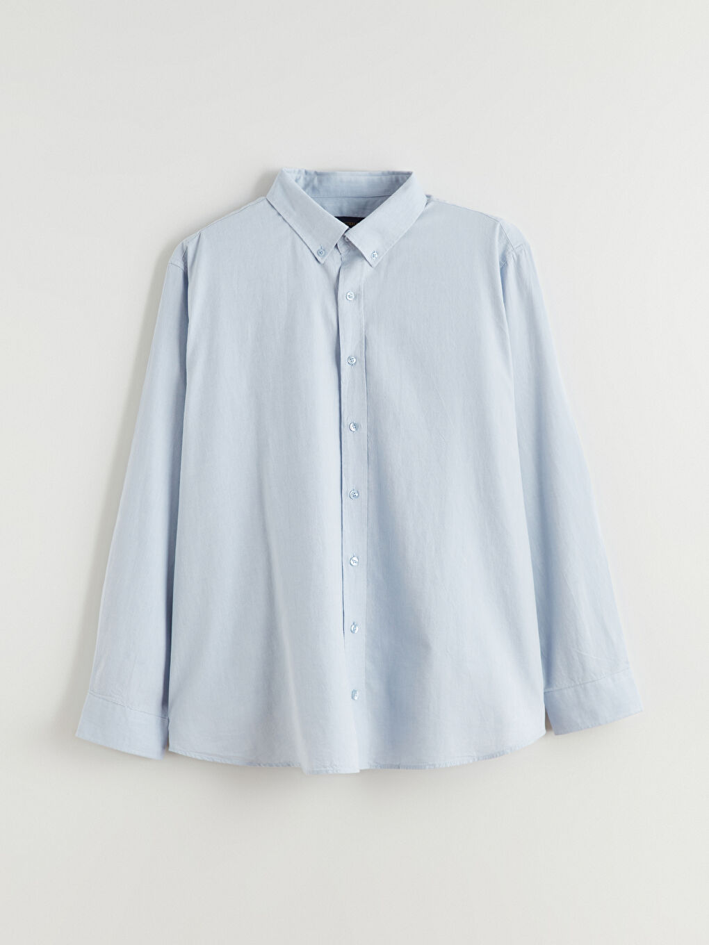 Mavi Büyük Beden Regular Fit Uzun Kollu Armürlü Erkek Gömlek-4