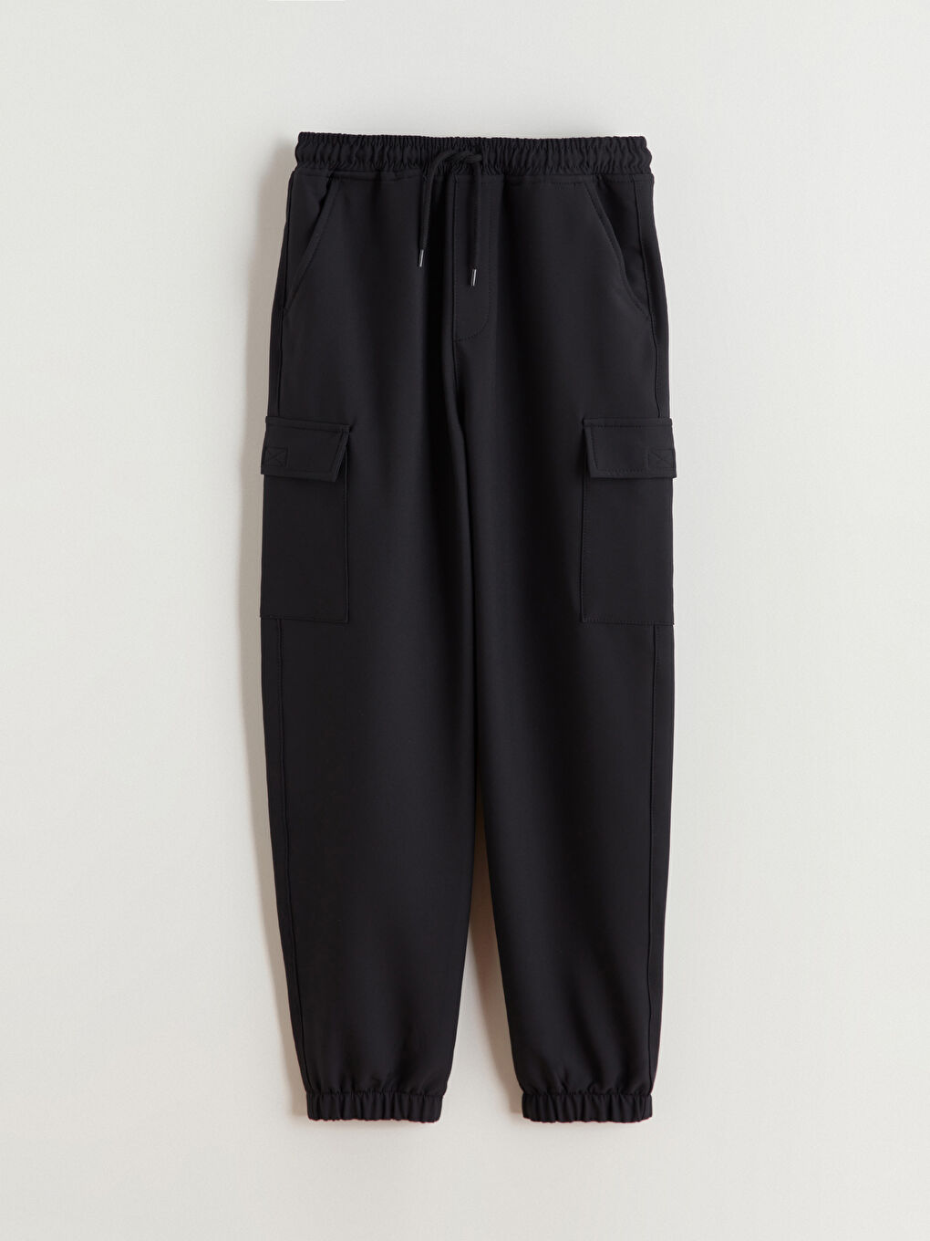 Siyah Beli Lastikli Erkek Çocuk Kargo Pantolon-1