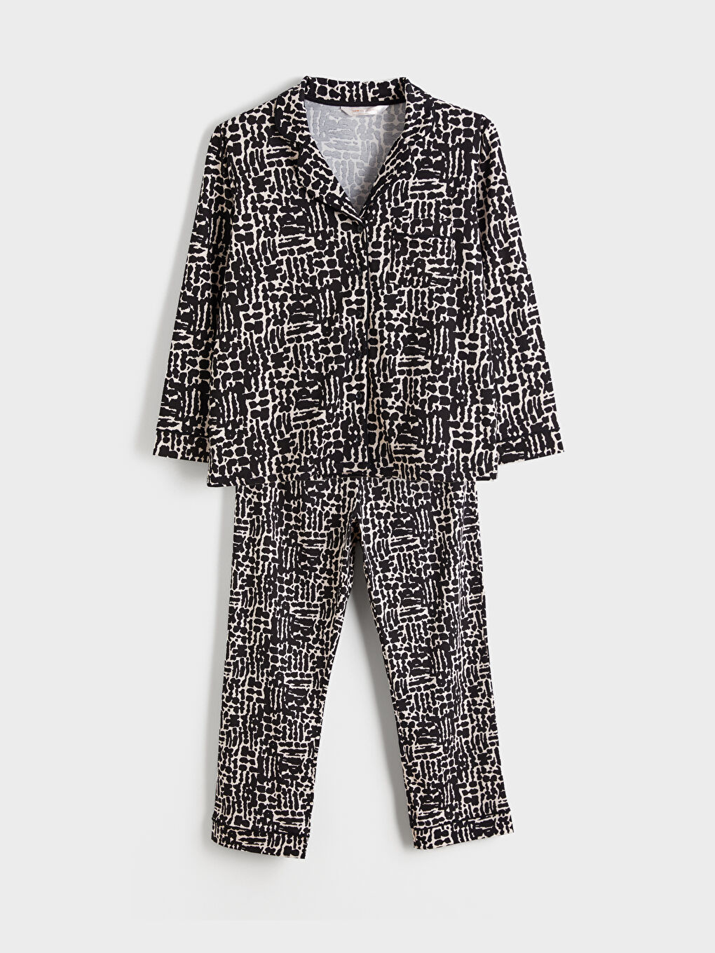 Pembe Büyük Beden Desenli Kadın Pijama Takımı-2