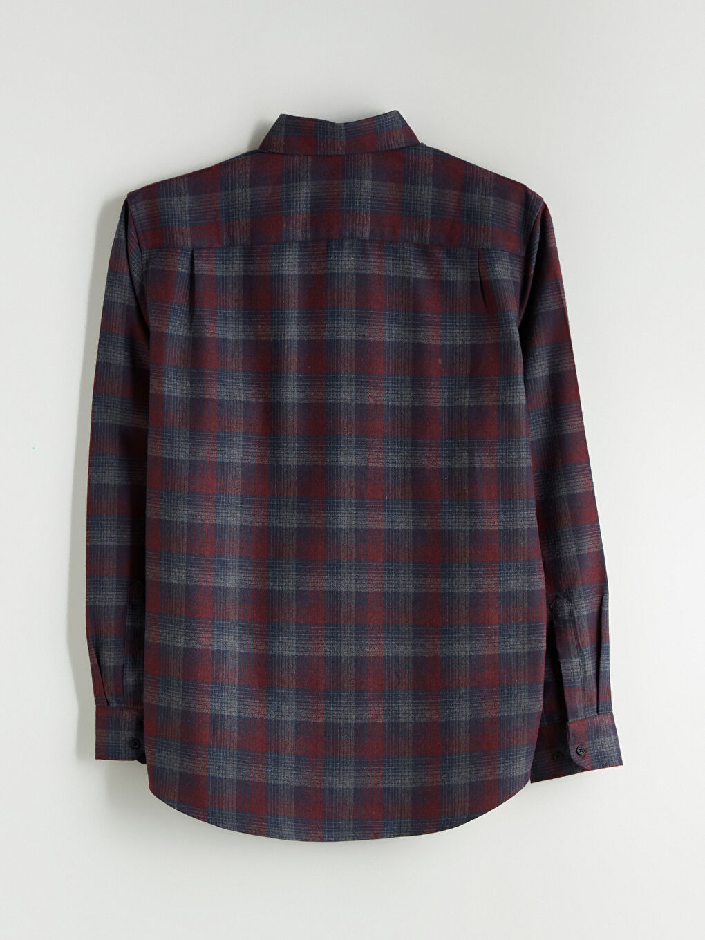 Bordo Regular Fit Uzun Kollu Ekose Erkek Gömlek-5