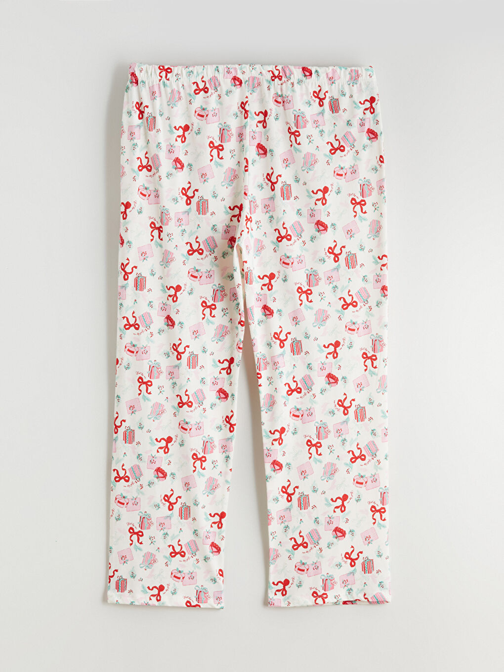 Пижамный комплект с отложным воротником на рождественскую тематику для женщин-7