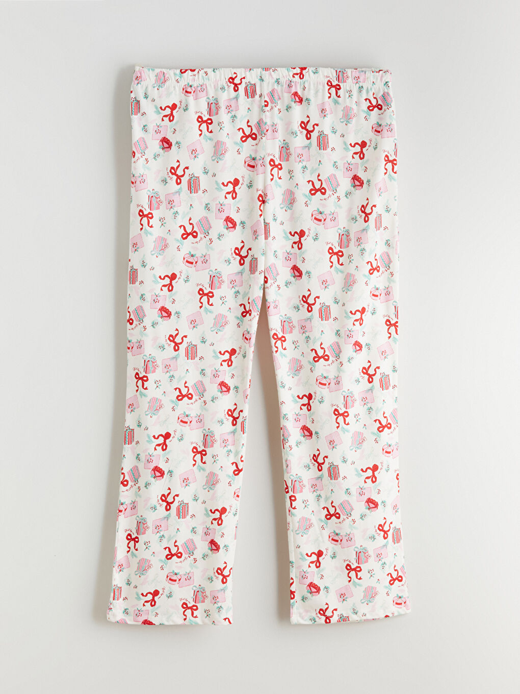 Пижамный комплект с отложным воротником на рождественскую тематику для женщин-8