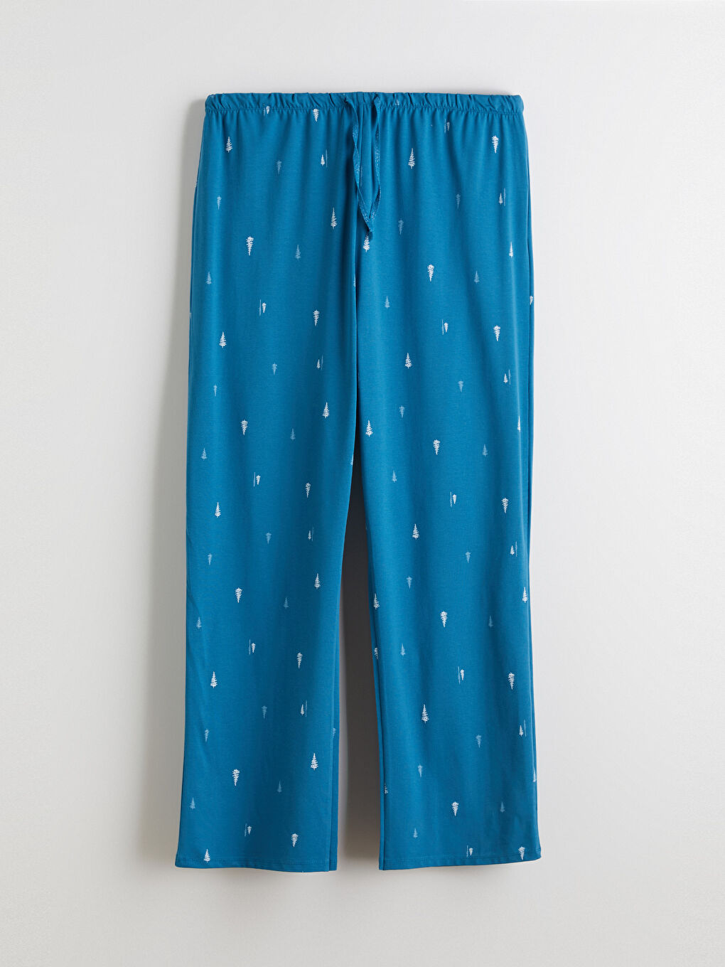 Turkuaz Beli Lastikli Desenli Kadın Pijama Alt