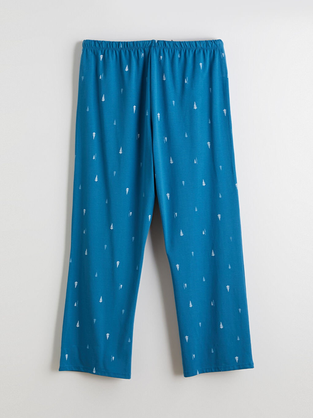 Turkuaz Beli Lastikli Desenli Kadın Pijama Alt-1