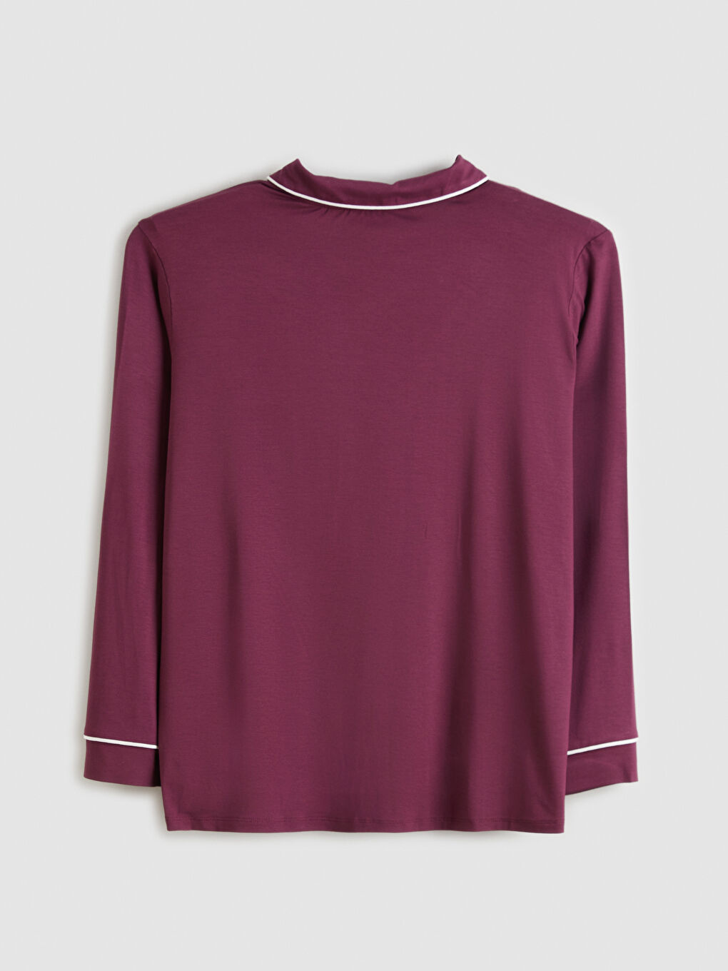 Mürdüm Büyük Beden Gömlek Yaka Kadın Pijama Takımı-7