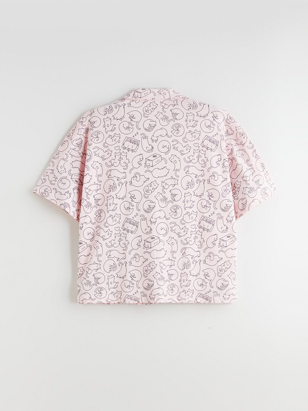 Pembe Büyük Beden Gömlek Yaka Kadın Pijama Takımı-6