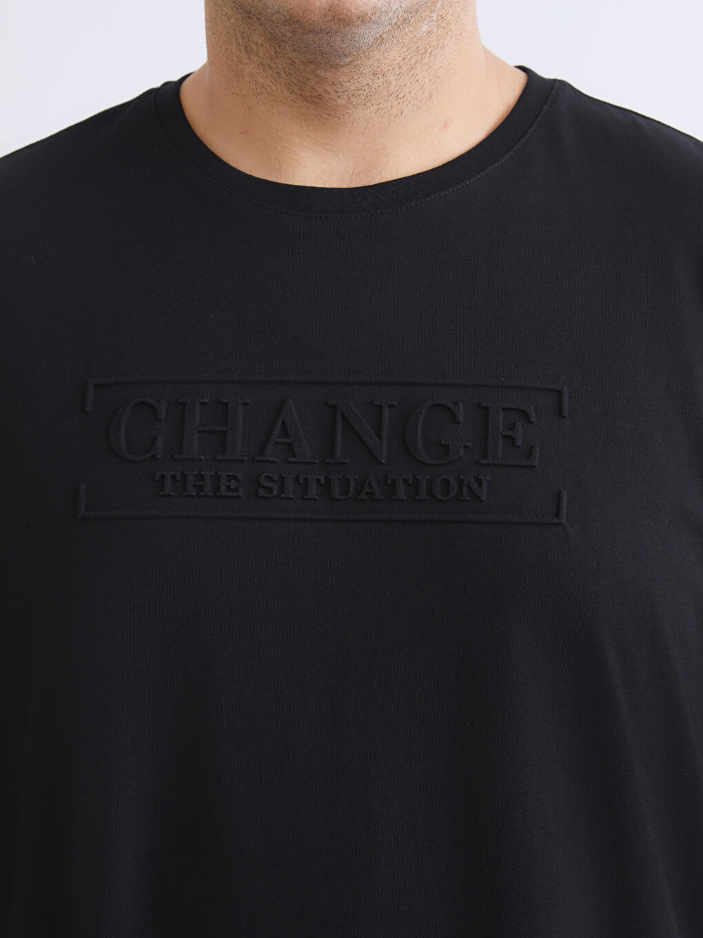 Plus Size Embossed Printed Jersey Men's T-Shirt-6