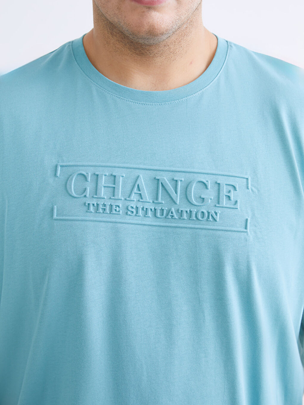 Plus Size Embossed Printed Jersey Men's T-Shirt-5