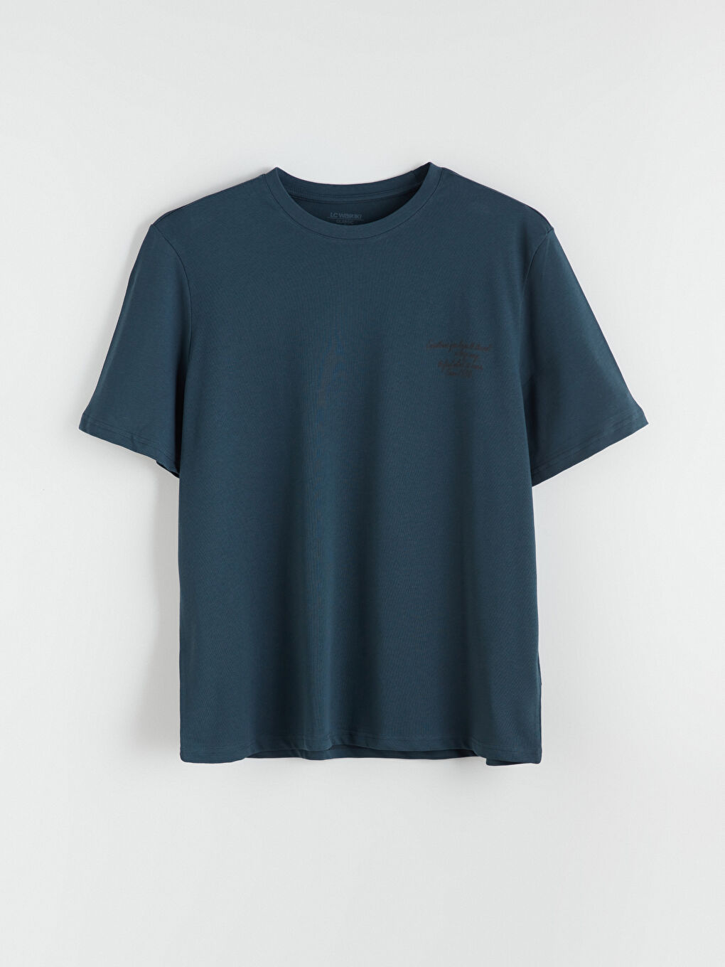 Petrol Büyük Beden Baskılı Penye Erkek Tişört-4