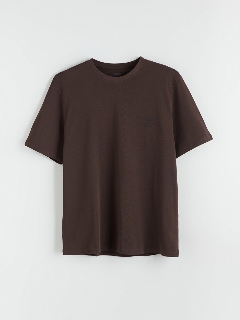 Kahverengi Büyük Beden Baskılı Penye Erkek Tişört-8