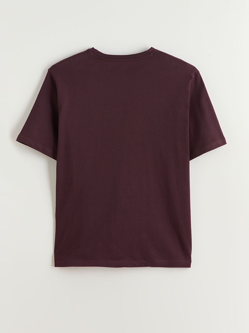 Mürdüm Büyük Beden Baskılı Penye Erkek Tişört-5