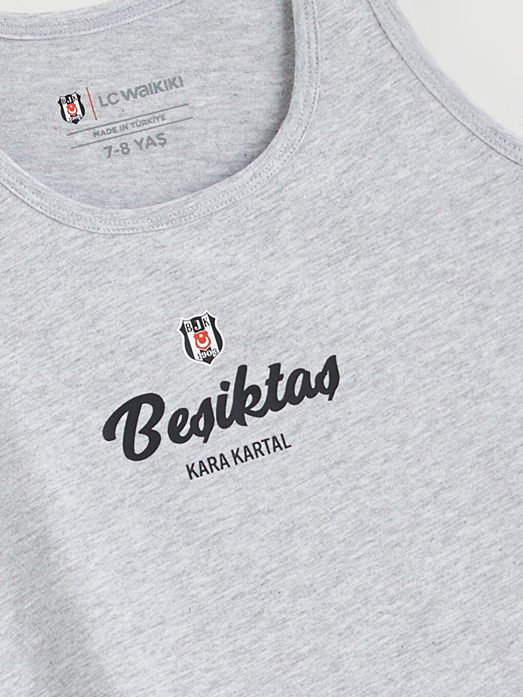 Siyah Bisiklet Yaka Beşiktaş Baskılı Erkek Çocuk Atlet 2'li-2