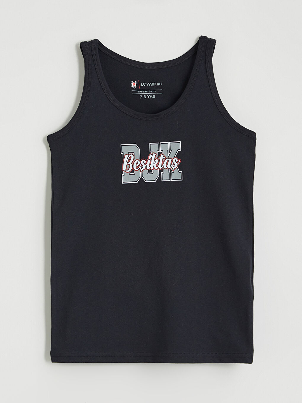 Siyah Bisiklet Yaka Beşiktaş Baskılı Erkek Çocuk Atlet 2'li-4