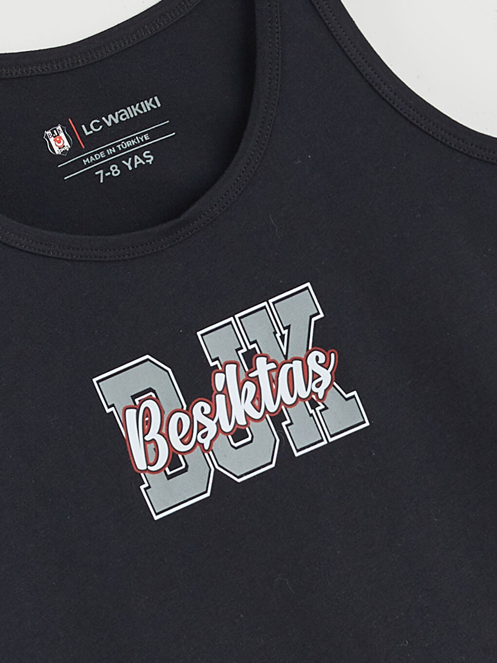Siyah Bisiklet Yaka Beşiktaş Baskılı Erkek Çocuk Atlet 2'li-5