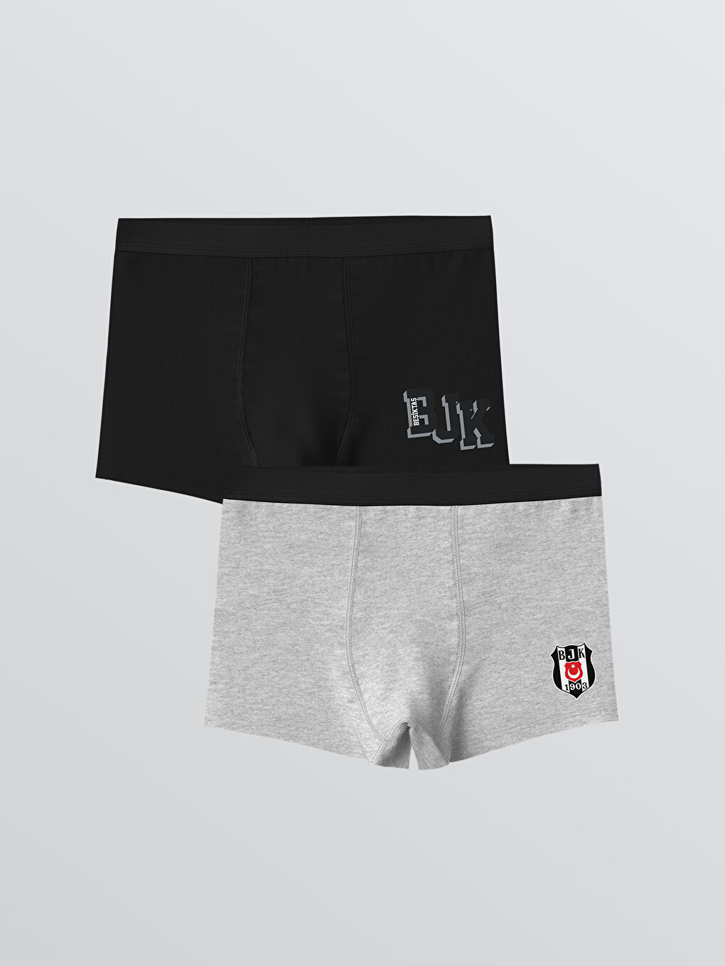 Siyah Beşiktaş Baskılı Erkek Çocuk Boxer 2'li