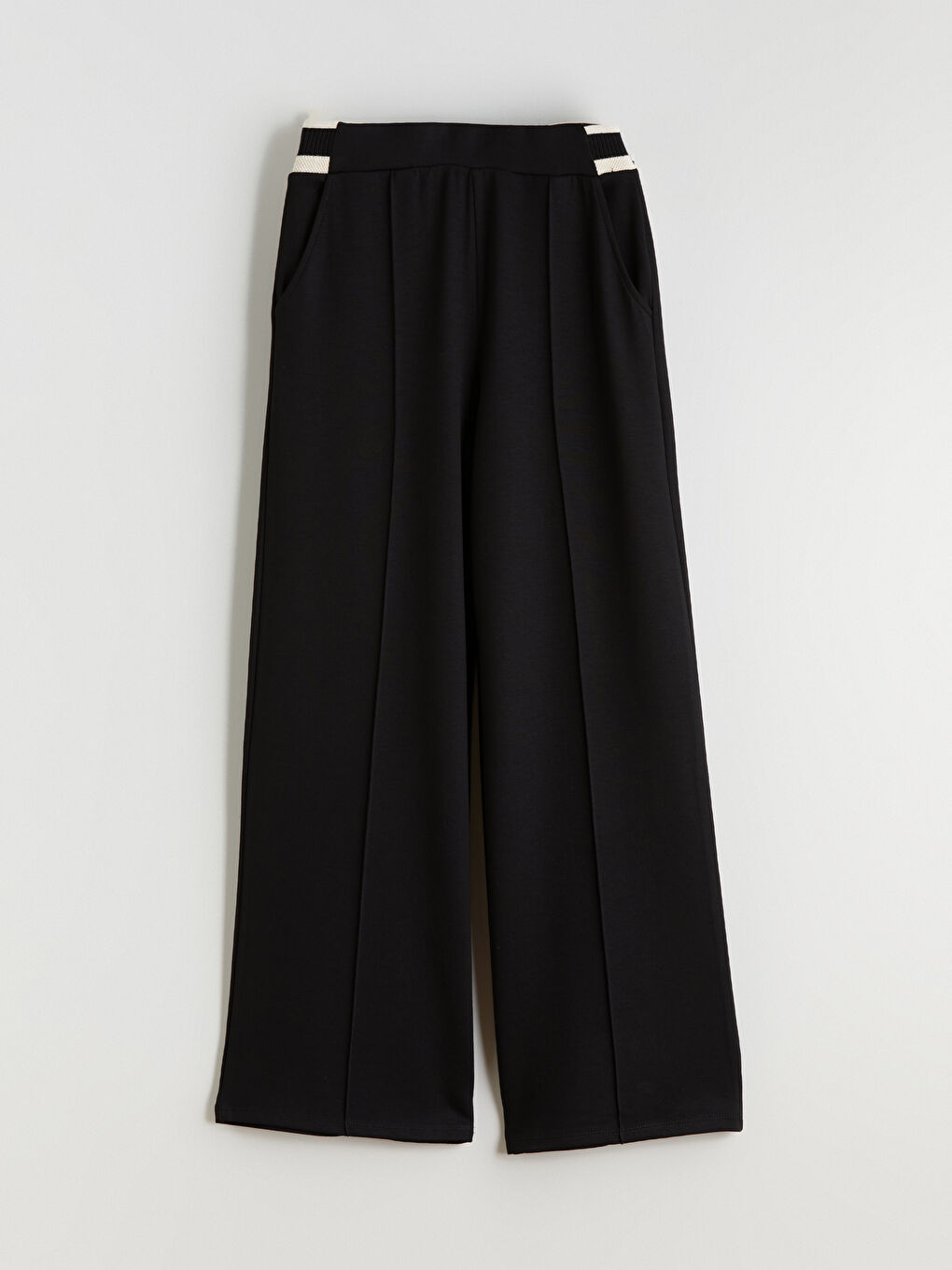 Elastic Waist Wide Leg Women's Trousers