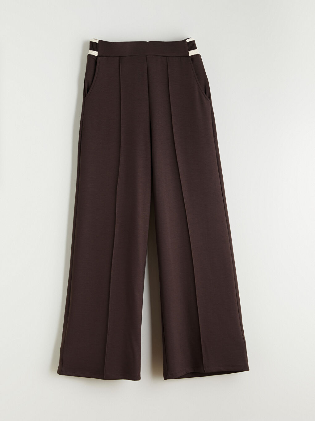 Elastic Waist Wide Leg Women's Trousers-4