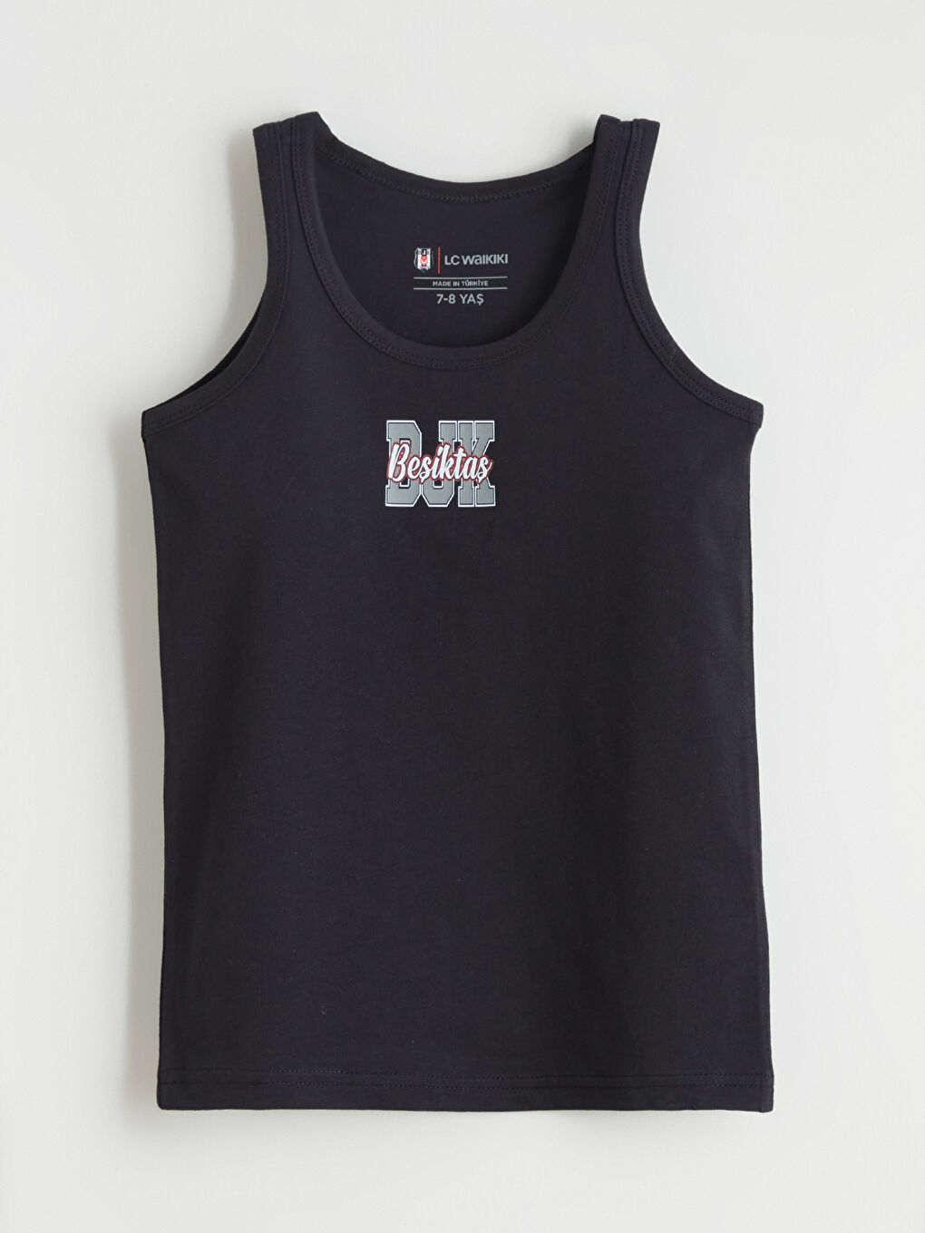 Siyah Bisiklet Yaka Beşiktaş Baskılı Erkek Çocuk Atlet 2'li-1